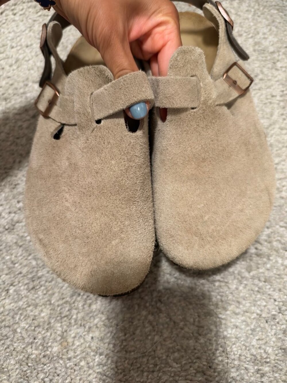 Birkenstock Lutry Premium Suede Gray Taupe Clogs EU 38 Women's 7-7.5